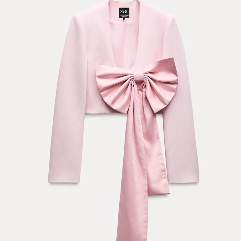 Zara Bow Cropped Blazer